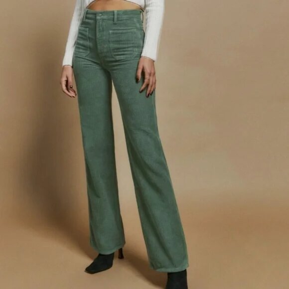 Alyssa High Rise Wide Leg Corduroy Pants Reformation NWT - Picture 1 of 5